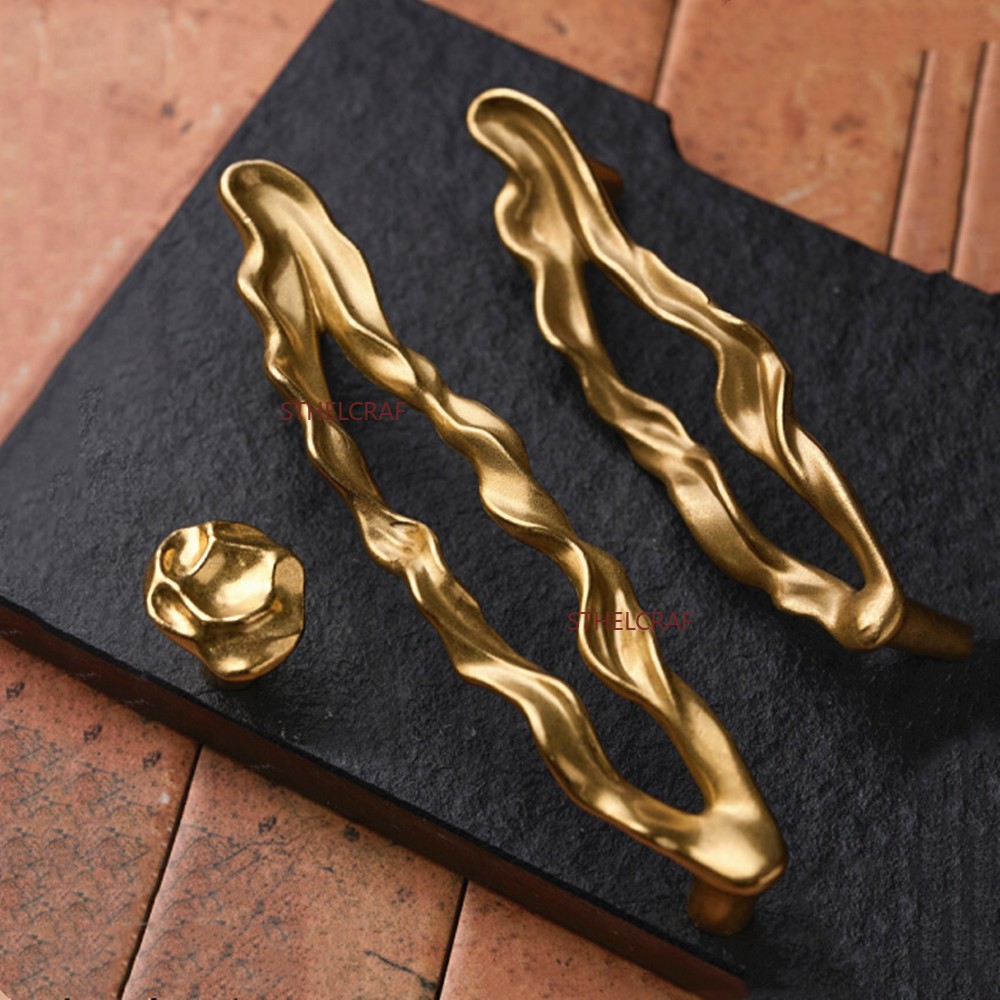 Furniture Hardware High End - 1개 고급 황동 캐비닛 손잡이, 럭셔리한