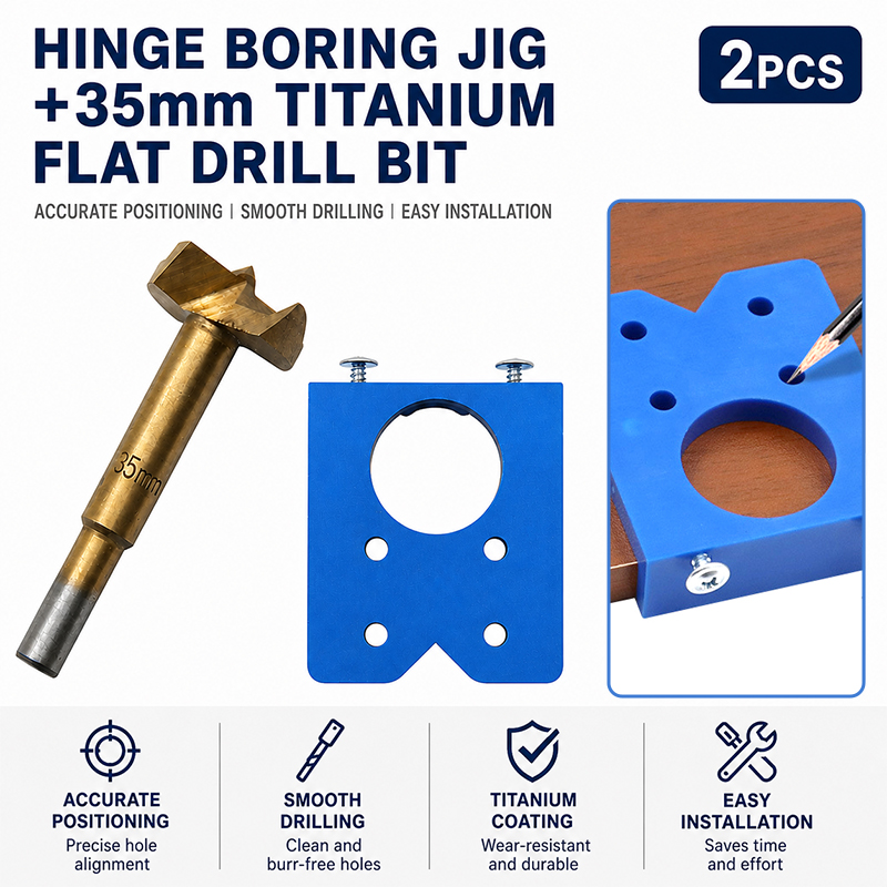 Furniture Hardware Hinges - 힌지 보링 지그 35mm 티타늄 코팅