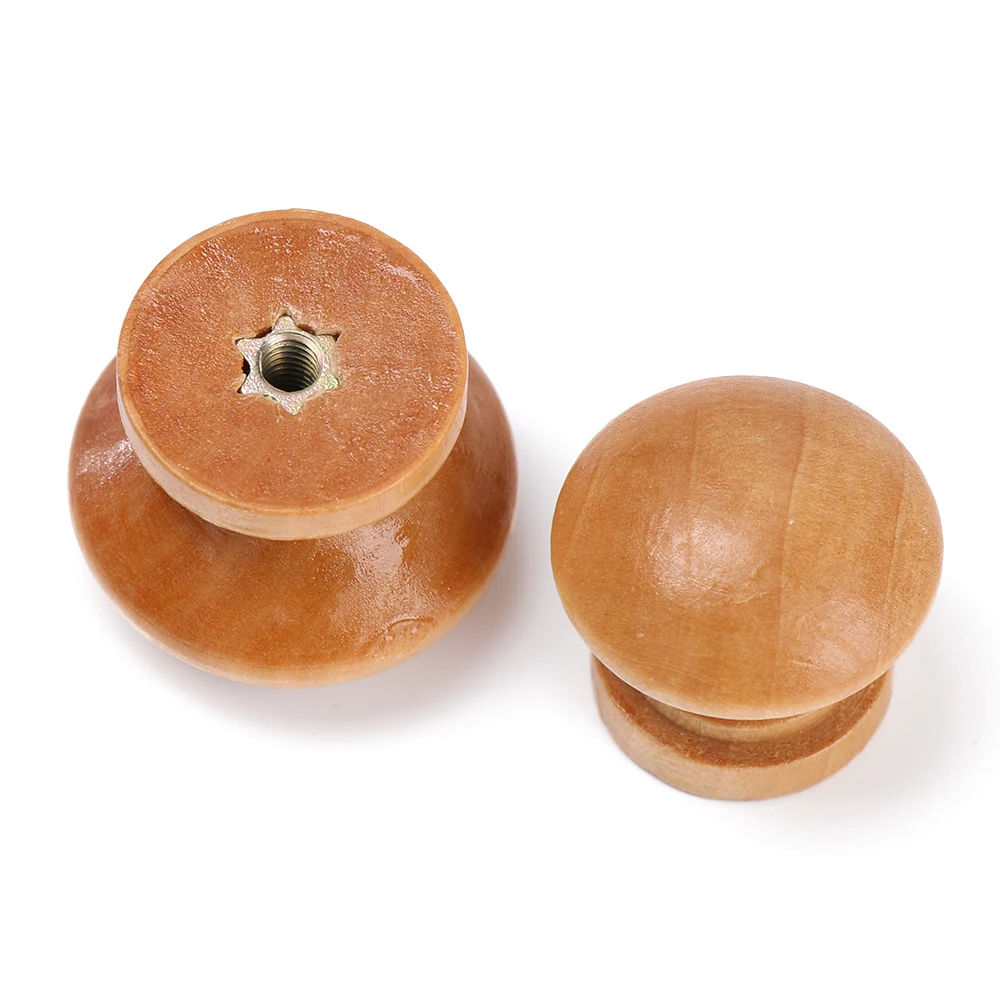 Furniture Hardware Wood - 10개/세트 원형 천연 나무 서랍 손잡이