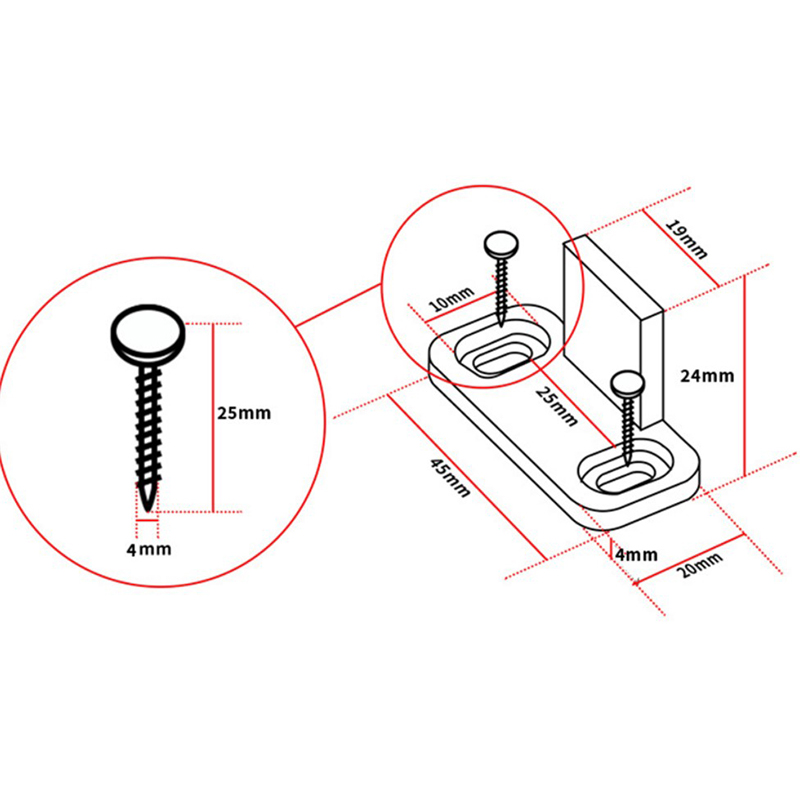 Furniture Sliding Door Hardware - 2피스 슬라이딩 플로어 가이드, 슬라이딩 도어