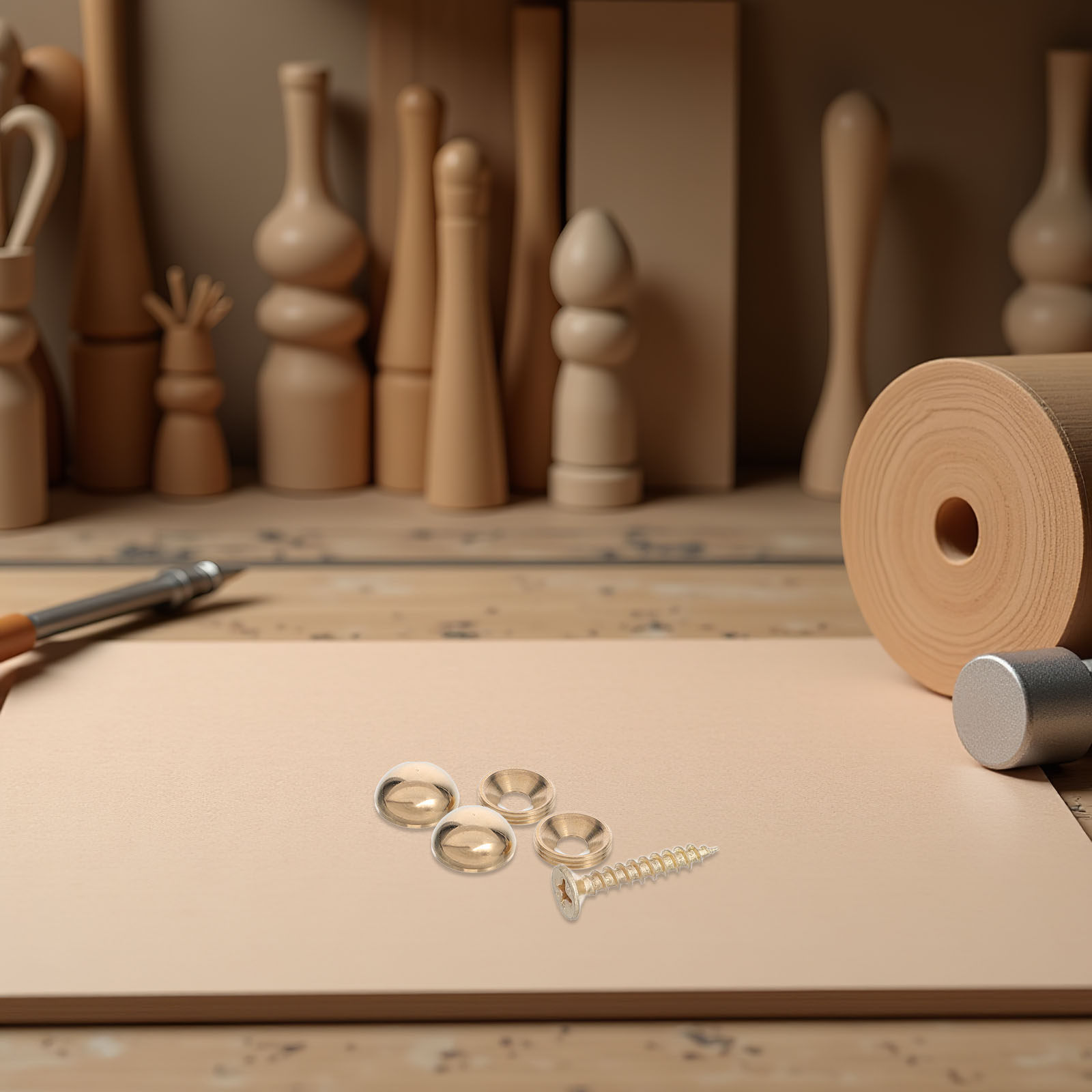 Furniture Hardware Fixing Screws - 8세트, 빈티지 스타일의 황동 장식 캡,