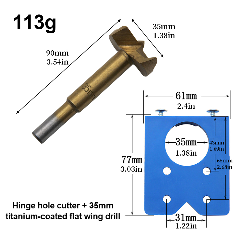 힌지 보링 지그 35mm 티타늄 코팅 플랫 드릴 비트  - Furniture Hardware Hinges 리뷰 및 가격