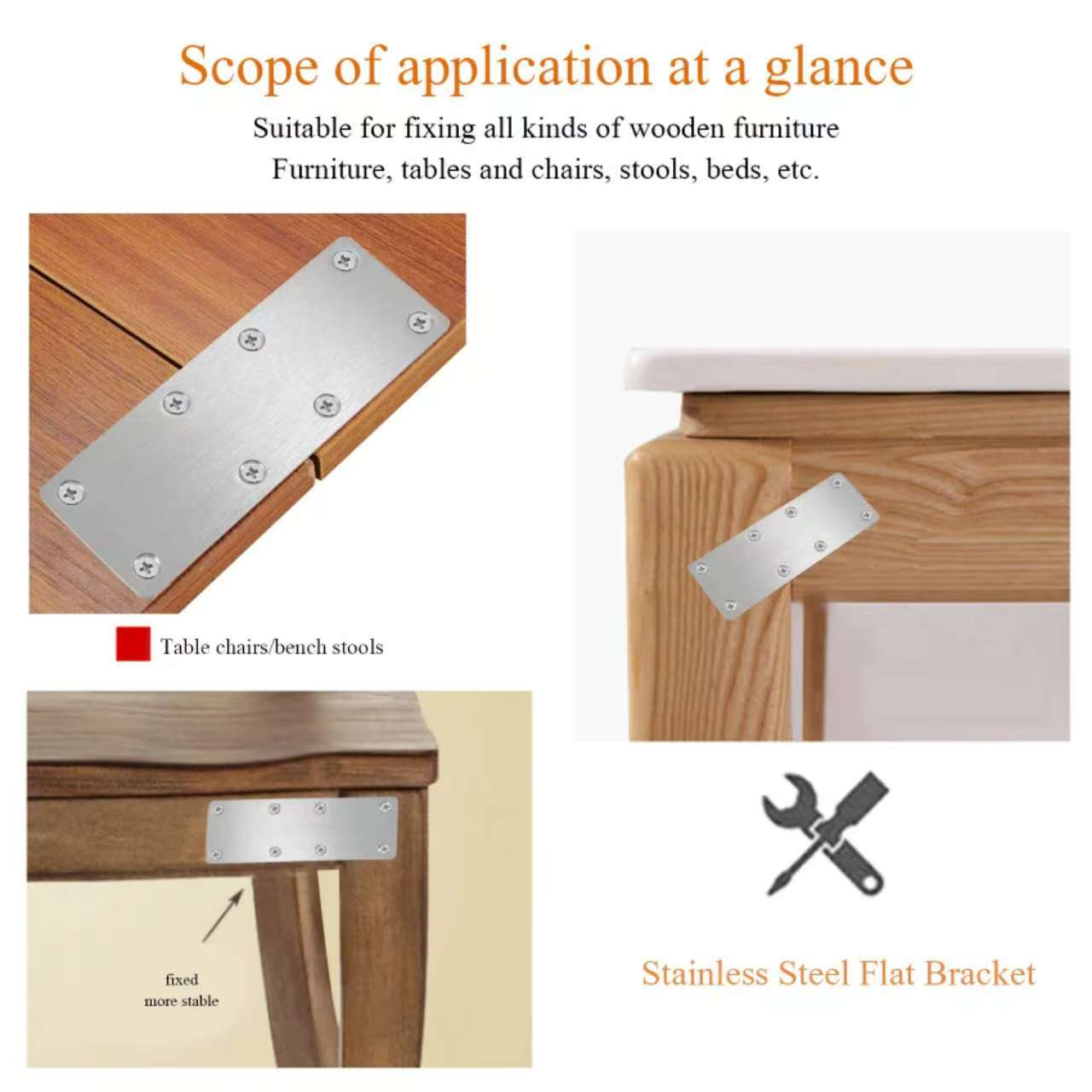 나사가 있는 6개 스테인레스 스틸 금속 직선 브래킷 목 - Furniture Hardware Wood 리뷰 및 가격