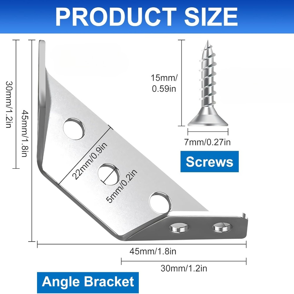 1-120세트 가구 코너 커넥터 스테인레스 스틸 앵글  - Furniture Hardware Fixing Screws 리뷰 및 가격