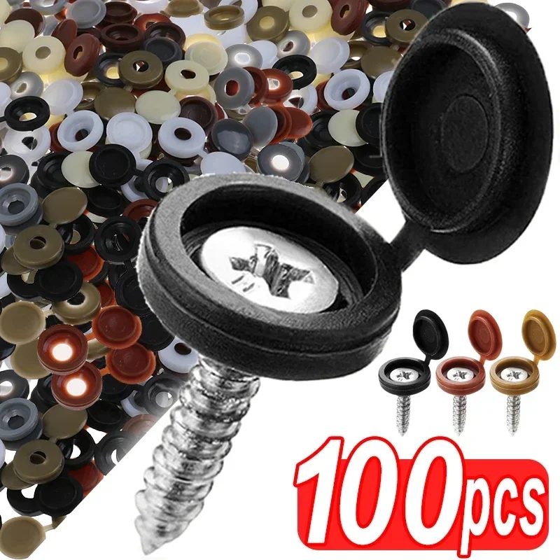 힌지 플라스틱 스크류 캡 커버 접이식 스냅 보호 캡 버 - Furniture Hardware Fixing Screws 리뷰 및 가격