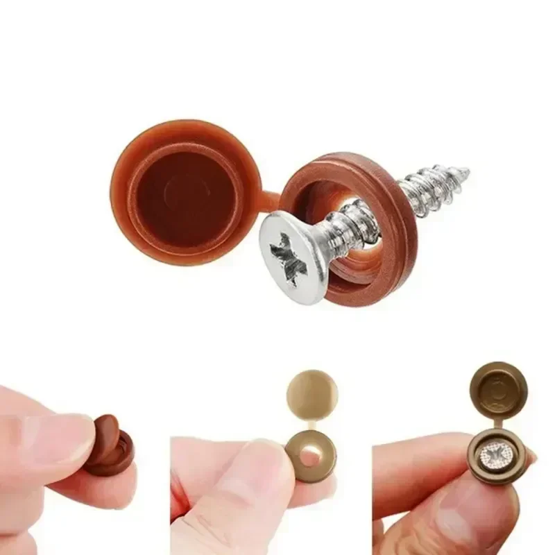 힌지 플라스틱 스크류 캡 커버 접이식 스냅 보호 캡 버 - Furniture Hardware Fixing Screws 리뷰 및 가격