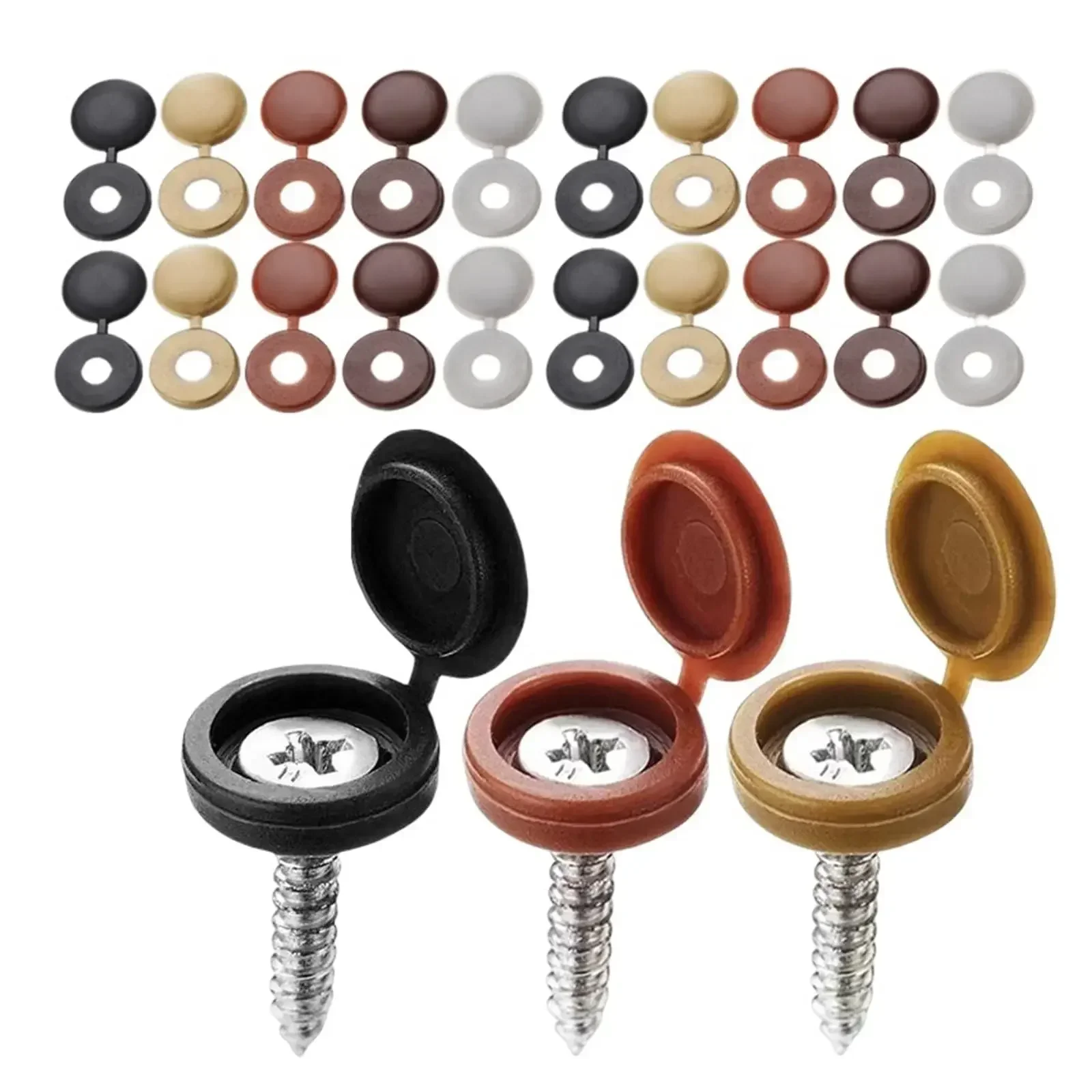 힌지 플라스틱 스크류 캡 커버 접이식 스냅 보호 캡 버 - Furniture Hardware Fixing Screws 리뷰 및 가격