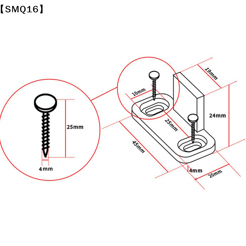 2pcs 슬라이딩 플로어 가이드 슬라이딩 도어 하단용  - Furniture Sliding Door Hardware 리뷰 및 가격