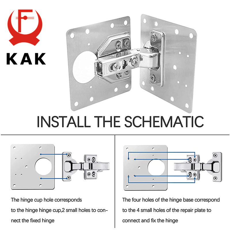 KAK 8pcs 힌지 수리 플레이트 닦았 스테인레스 스 - Furniture Hardware Fixing Screws 리뷰 및 가격