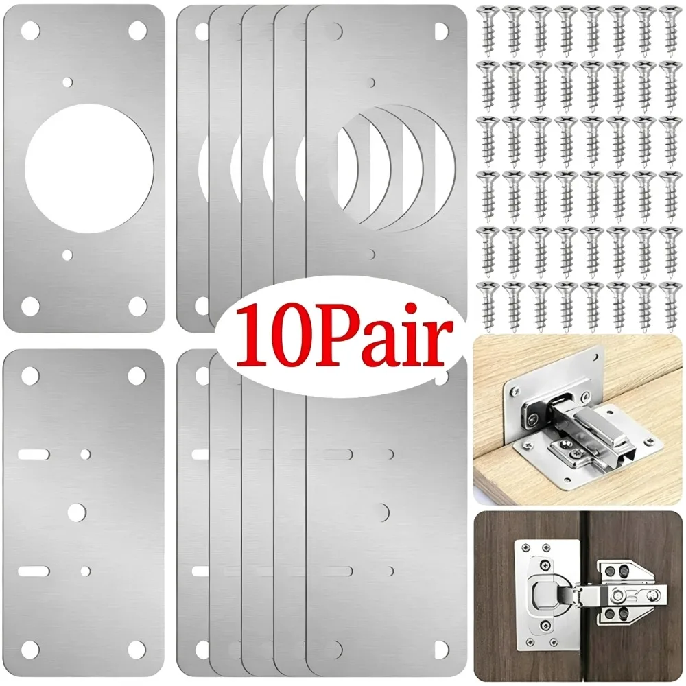 10/1쌍 힌지 수리 플레이트 주방 캐비닛 도어 힌지  - Furniture Hardware Fixing Screws 리뷰 및 가격