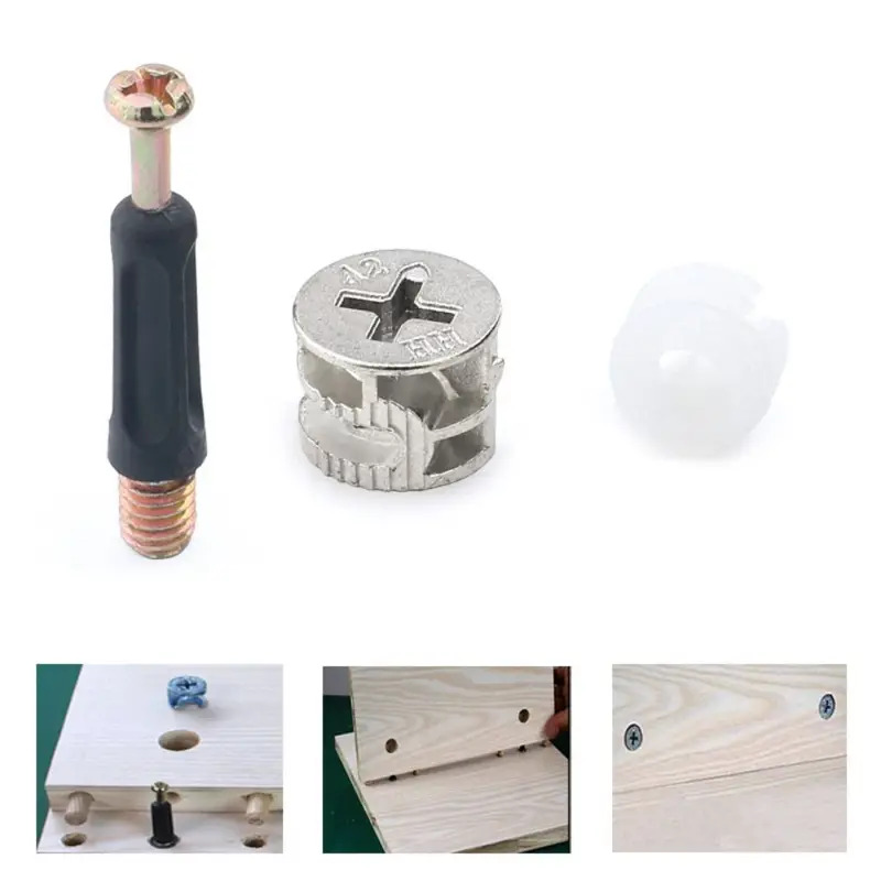 100개 가구용 3-in-1 커넥터, 합금 휠, 하드웨 - Furniture Hardware Fixing Screws 리뷰 및 가격