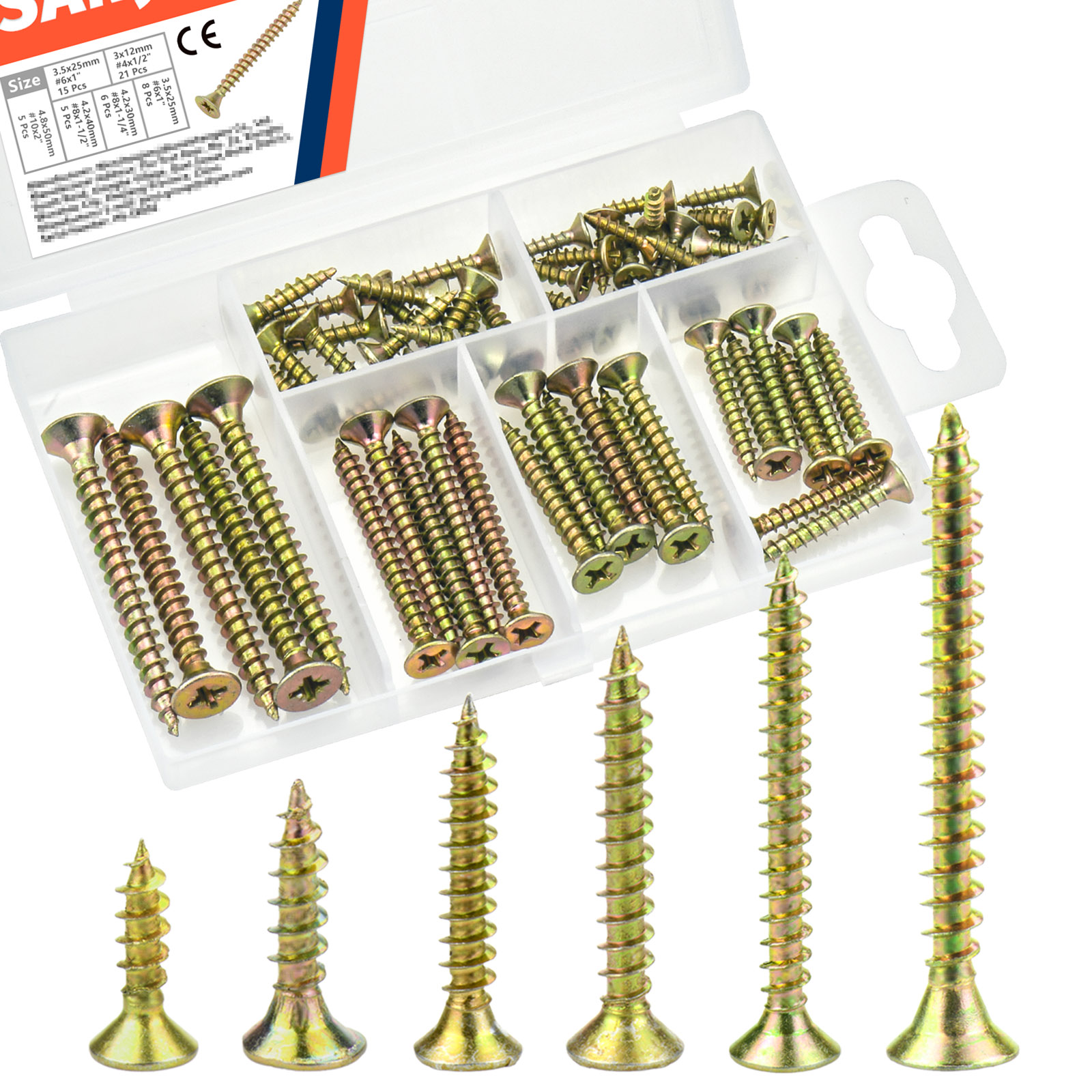 고경도 목재 나사 키트(6가지 크기 60개) - 필립스 - Furniture Hardware Fixing Screws 리뷰 및 가격
