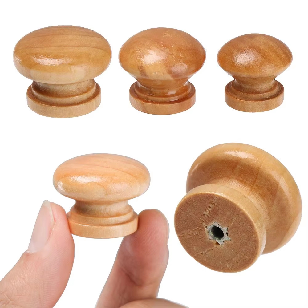 10pcs 둥근 모양의 나무 서랍 손잡이 천연 나무 캐 - Furniture Hardware Restoration 리뷰 및 가격